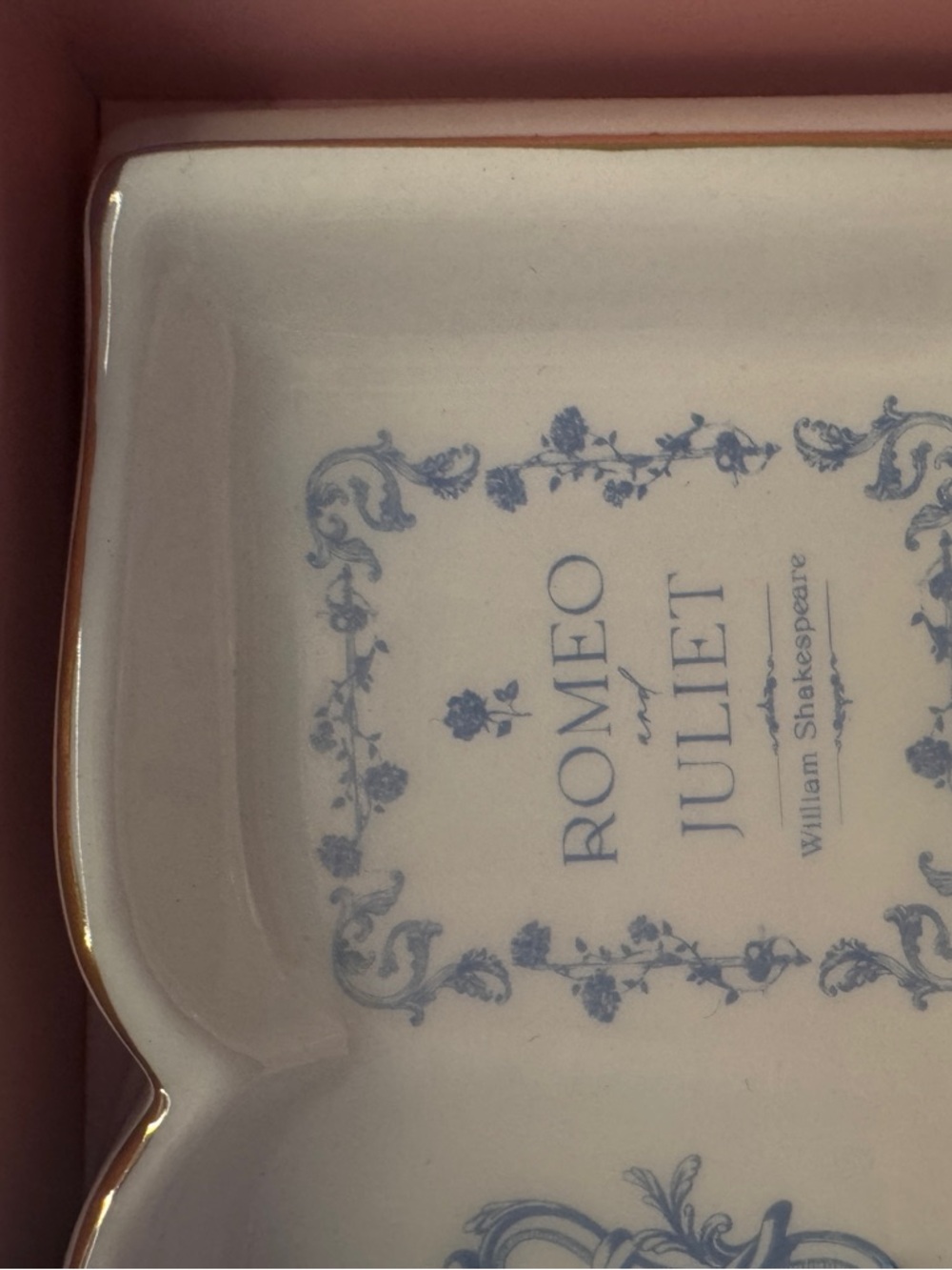 Romeo & Juliet Blue and White Book Ceramic Trinket Tray - Picture 2 of 4